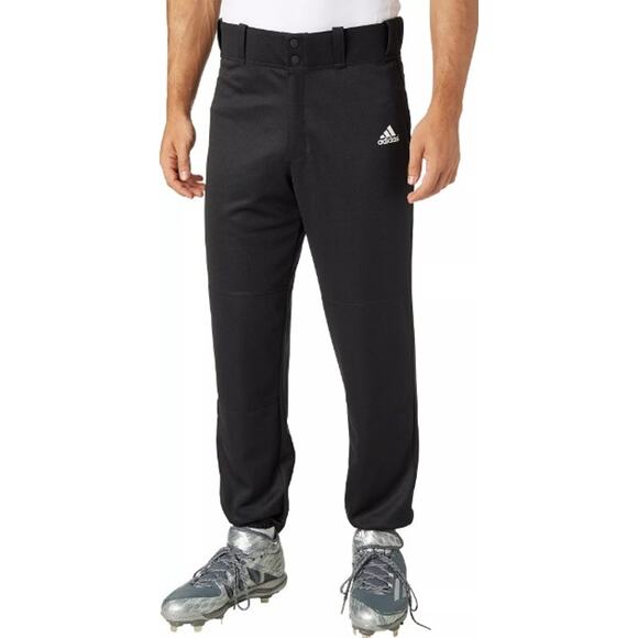Adidas Mens Baseball Pants‎ S Triple Stripe Aeroready Closed Traditional Black - Picture 1 of 11